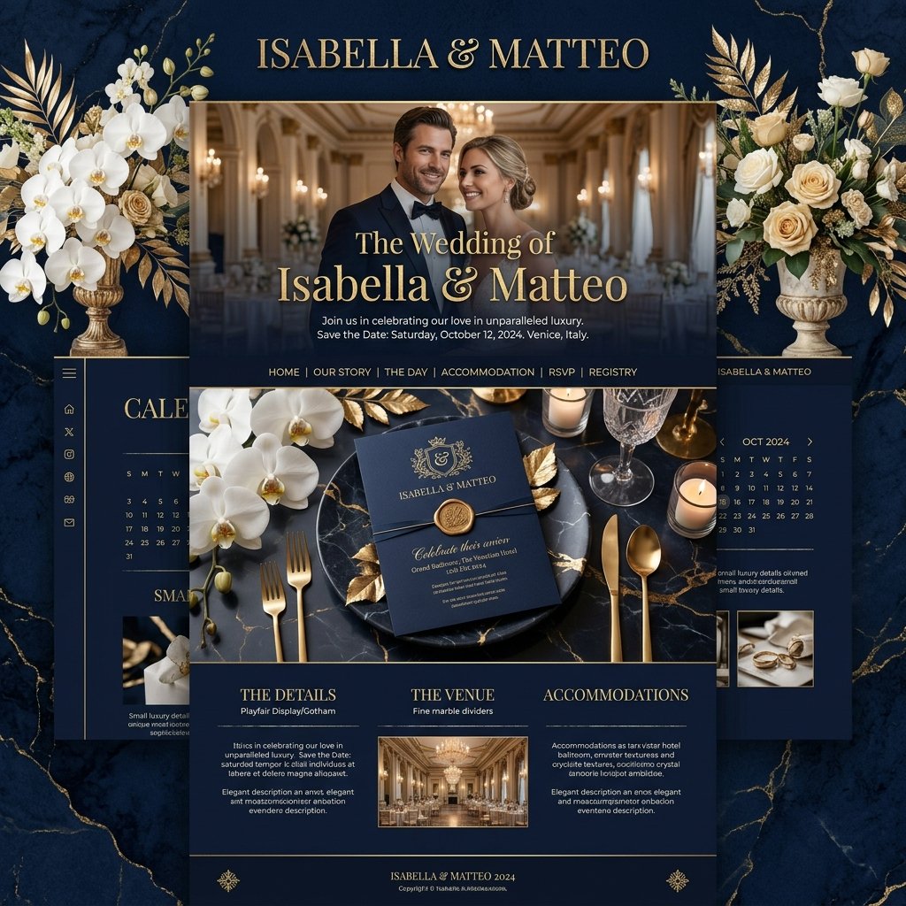 Anteprima template Luxury — nero e oro, ultra premium